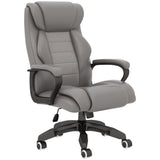 High Back Executive Office Chair with 6-Point Vibration Massage - Extra Padded Ergonomic Swivel Chair with Tilt Function, Grey - Ideal for Stress Relief and Long Hours at Desk