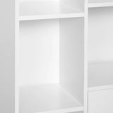 Open Bookcase with Storage Cabinet - Free-Standing Wooden Display Unit with Shelves and Two Doors - Versatile Organization for Home or Office