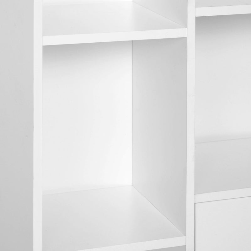 Open Bookcase with Storage Cabinet - Free-Standing Wooden Display Unit with Shelves and Two Doors - Versatile Organization for Home or Office