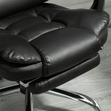 Executive Adjustable Office Chair - PU Leather Swivel Chair with Reclining Backrest & Retractable Footrest - Comfort for Home or Office Use