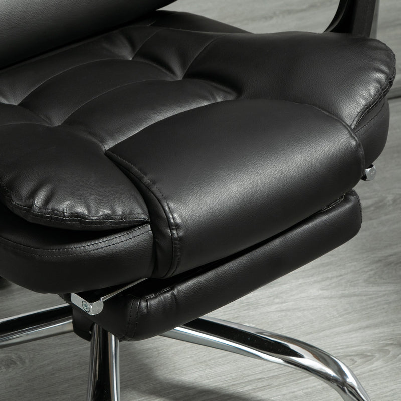 Executive Adjustable Office Chair - PU Leather Swivel Chair with Reclining Backrest & Retractable Footrest - Comfort for Home or Office Use