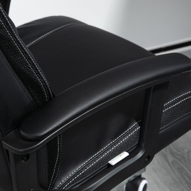 High-Back Vibrating Massage Office Chair - Tilt Function, Adjustable Height, Remote Control - Comfort Seating for Long Work Hours