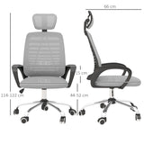Ergonomic Mesh Office Chair with Adjustable Headrest and Armrests - Lumbar Support for Comfortable Work Seating - Ideal for Home and Office Use