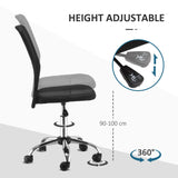 Ergonomic Mesh Office Chair - Armless Mid-Back Design with Height Adjustment & Swivel Casters - Ideal for Home Workstations and Small Desks