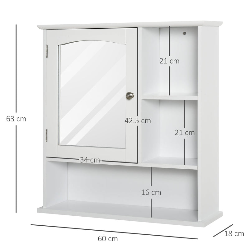 Wall Mounted Bathroom Cabinet with Mirror - Adjustable Shelving Storage Organizer for Home - Ideal for Bathroom, Kitchen, Bedroom Spaces