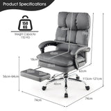 Ergonomic Adjustable Chair - High Back Rolling Computer Chair with Retractable Footrest - Ideal for Extended Desk Work or Gaming Sessions