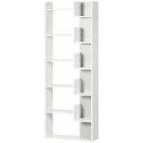 6-Tier Modern Bookcase - 11 Open Shelves Freestanding Shelving Unit for Storage - Ideal for Home Office, Study Room Organization, White
