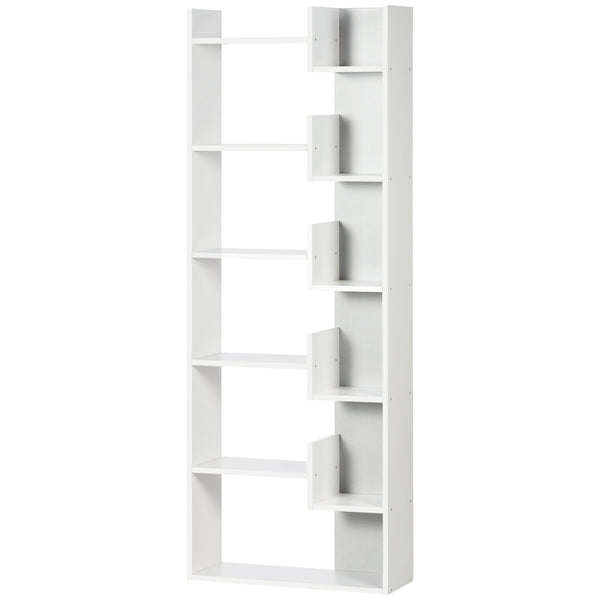 6-Tier Modern Bookcase - 11 Open Shelves Freestanding Shelving Unit for Storage - Ideal for Home Office, Study Room Organization, White