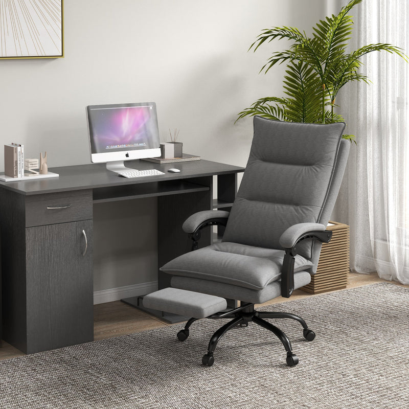 Ergonomic Heated Recliner - Vibrating Massage Office Chair with Plush Microfiber, Extendable Footrest, and Padded Armrests - Stress Relief Seating Solution for Professionals