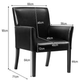 Wooden Framed Guest Chair - Wide Backrest and Ergonomic Armrests in Sleek Black - Ideal for Comfortable Seating in Waiting Areas or Offices