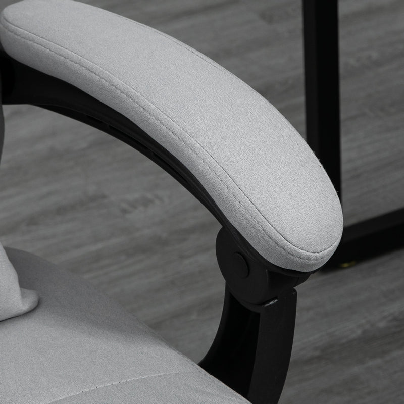 Ergonomic Reclining Chair with Vibration Massage and Heat - Microfiber Office Chair, Built-In Footrest, Adjustable Lumbar Pillow, Armrests - Ideal for Enhanced Comfort during Long Work Sessions