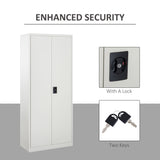 Cool Rolled Steel Lockable Cabinet - Tall Office Filing Storage with 2 Doors & 4 Adjustable Shelves - Secure Organizational Solution for Documents and Books