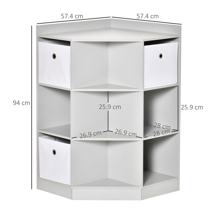 Corner Toy Storage Organizer for Kids - Bookcase Rack with Drawers and Anti-tipping Hardware for Safety - Ideal for Children's Playroom and Bedroom Storage Solutions