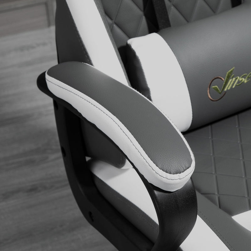 Ergonomic Racing-Style Gaming Chair - Adjustable Lumbar Support, Headrest, 360° Swivel, Durable PVC Leather - Comfortable Home Office Seating for Gamers and Professionals