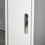 Freestanding Tall Bathroom Storage Cabinet - Modern Organizer with Open Shelves & 3 Cupboards - Ideal for Bedroom, Hallway & Bathroom Clutter Control