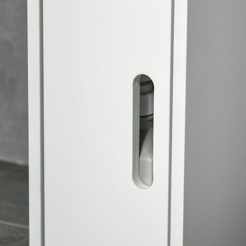 Freestanding Tall Bathroom Storage Cabinet - Modern Organizer with Open Shelves & 3 Cupboards - Ideal for Bedroom, Hallway & Bathroom Clutter Control