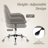 Adjustable Height Reception Chair - Office Chair with Rolling Casters, Grey Colour - Ideal for Workspace Comfort and Mobility