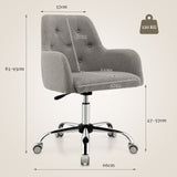 Adjustable Height Reception Chair - Office Chair with Rolling Casters, Grey Colour - Ideal for Workspace Comfort and Mobility