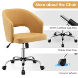 Adjustable Height Swivel Chair - 5 Universal Wheels and Metal Base, Vibrant Yellow - Ideal for Comfortable and Flexible Seating Solutions
