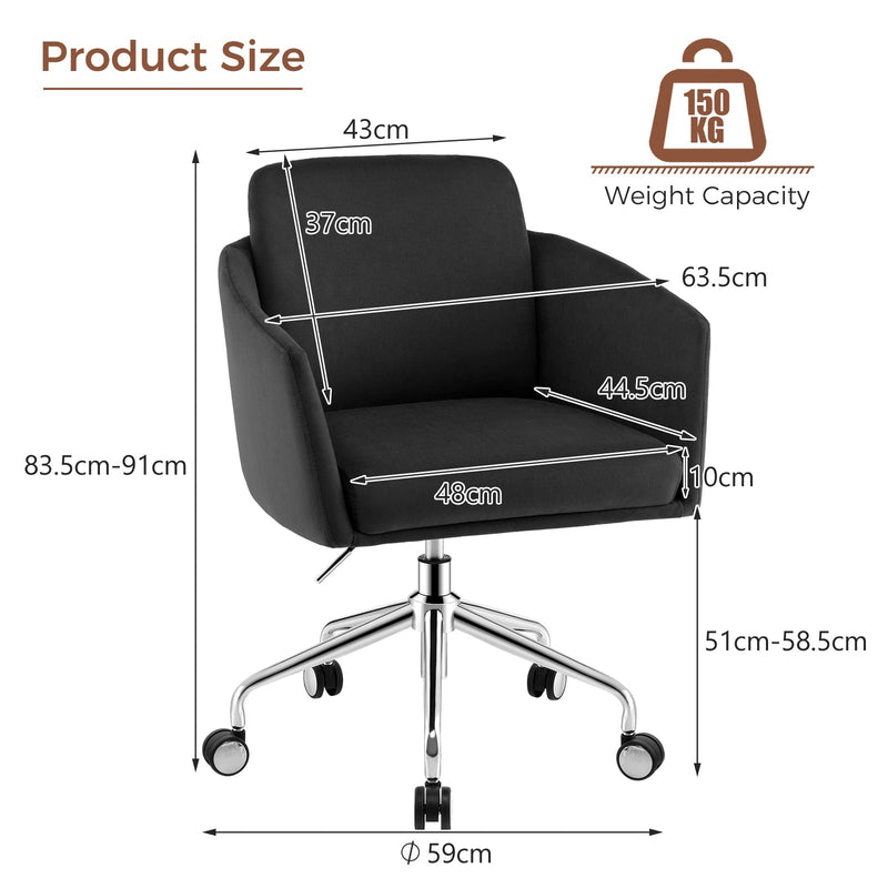 Office Furniture Express - Black Home Office Chair with Sturdy Metal Base - Ideal Solution for Comfortable and Durable Work Seating Options