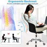 Office Desk Chair Set of 2 - Universally Mobile With Rolling Casters, Black Finish - Ideal for Office Settings or Home Study Rooms