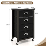Hirsh Industries - Compact 4-Drawer Mobile Filing Cabinet - Ideal for Home Office Organizing and Storage Solution