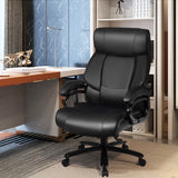 PU Leather & Thick Foam Cushion Massage Office Chair - Comfortable Workstation Furniture in Black - Perfect for Office Employees Seeking Comfort & Relaxation