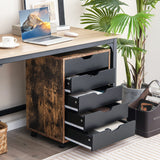 Mobile 5-Drawer Chest - Compact Storage Solution for Home and Office in Sleek Black - Ideal for Organizing Documents and Essentials