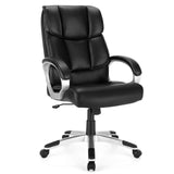 Height Adjustable, Leather Upholstered Office Chair with Rocking Backrest - Perfect for Comfortable Long-Hour Office Work