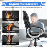Height Adjustable, Leather Upholstered Office Chair with Rocking Backrest - Perfect for Comfortable Long-Hour Office Work