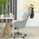 HOMCOM Velvet-feel Swivel Office Chair - Grey