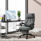 Ergonomic Executive Office Chair with 2-Point Removable Vibration Massage Pillow - USB-Powered Adjustable Height & 360° Swivel, Grey - Ideal for Stress Relief and Comfort in the Workplace