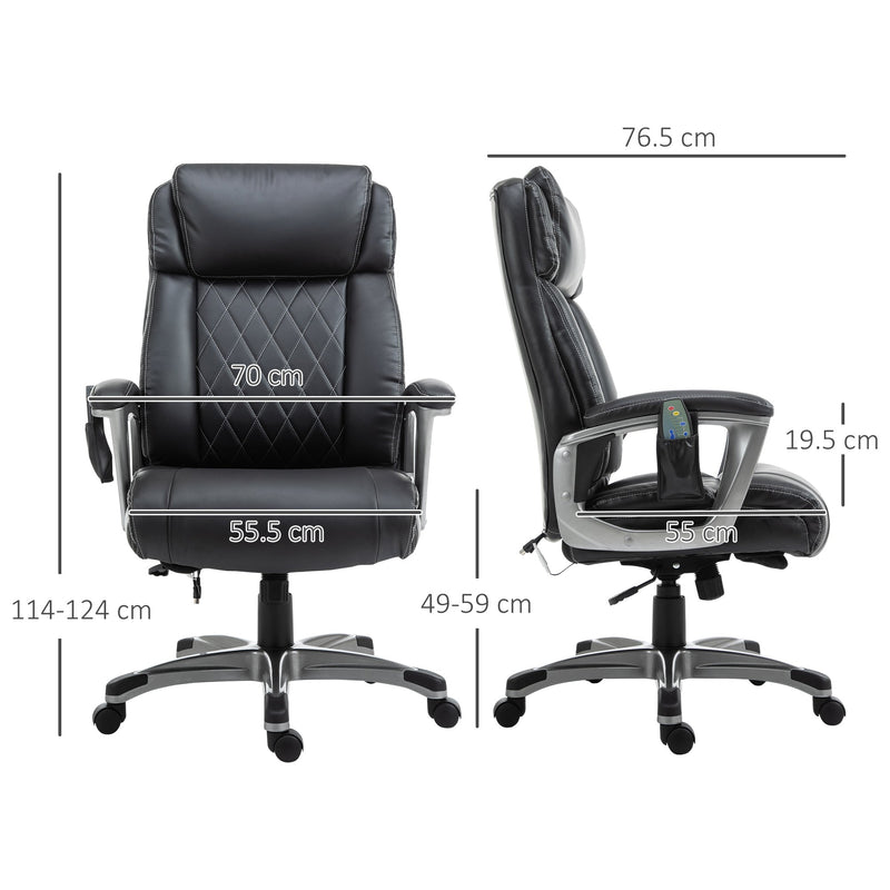 Ergonomic High-Back Massaging Office Chair with Armrests - 6-Point Vibration, Adjustable Height Executive Seat - Ideal for Stress Relief and Comfort in the Workplace