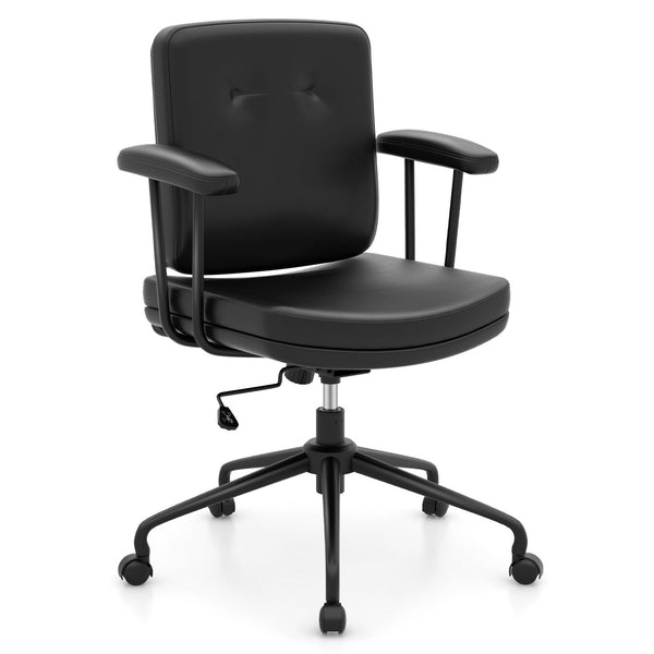 Home Office Small Desk Chair with Adjustable Height Wheels-