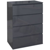 High Gloss 4-Drawer Dresser - Contemporary Bedroom Storage Cabinets - Sleek Organization Solution for Modern Homes