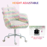 Unicorn Height Adjustable Fluffy Office Chair - Ergonomic Desk Seating with Armrests and Swivel Wheels - Colorful Chair for Comfortable Home Office Setup