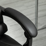Executive Adjustable Office Chair - PU Leather Swivel Chair with Reclining Backrest & Retractable Footrest - Comfort for Home or Office Use
