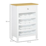 16-Bottle Capacity Modern Wine Cabinet - Kitchen Sideboard with Storage Drawer and Rack - Ideal for Dining Room and Home Bar Organization in White