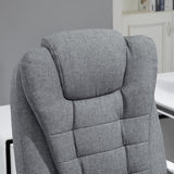 Executive Heated Massage Office Chair with 6 Vibration Points - Ergonomic High-Back Desk Recliner with Adjustable Swivel and Footrest, Grey - Ideal for Comfort and Relaxation in the Workplace