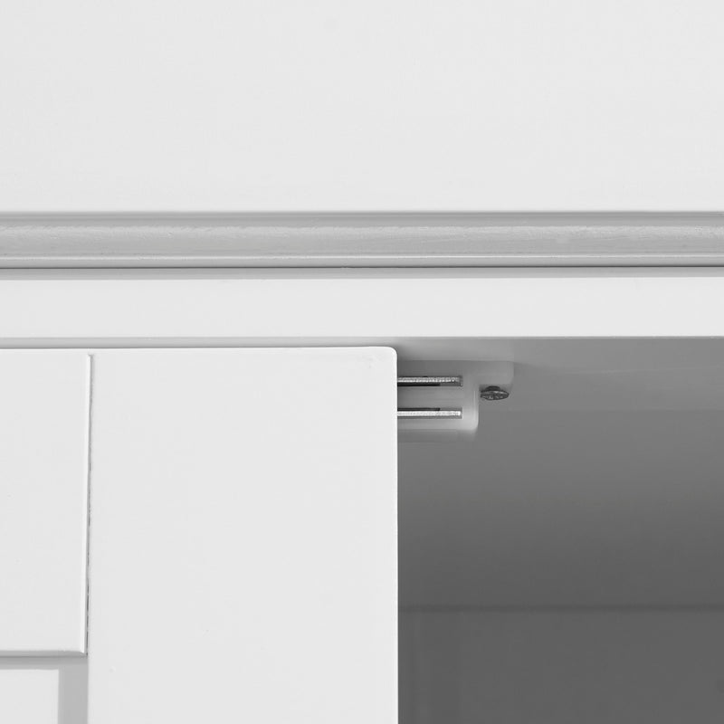 Traditional Kitchen Cupboard - Freestanding Storage Cabinet with Drawer, Doors, and Adjustable Shelves in White - Ideal for Home Organization and Styling