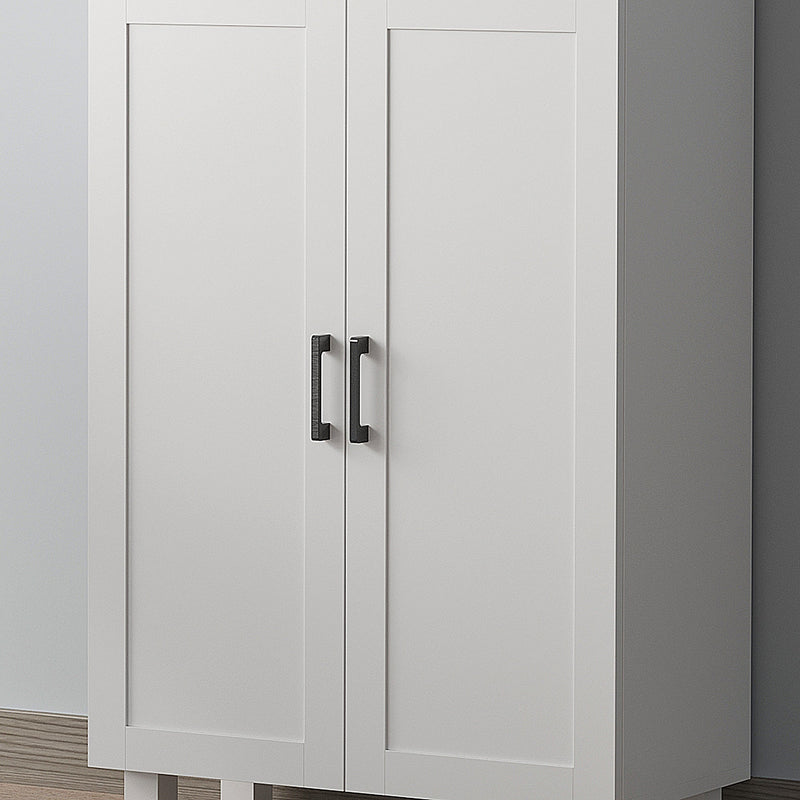 Freestanding Nordic Cupboard - Elegant White Storage Cabinet with Drawers, Doors & Open Countertop - Ideal for Living & Dining Spaces, 130cm