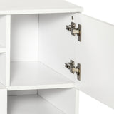 Mobile Storage Cabinet Sideboard - Cupboard with 4 Shelves, Drawers, and Lockable Wheels - Space-Saving Organizer for Home or Office