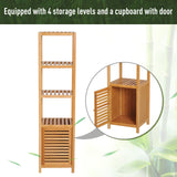 Freestanding 140cm Tall Storage Cabinet - 3 Shelves Cupboard for Bathroom & Kitchen Organization - Home Utility Organizer for Space Saving