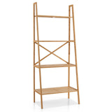4-Tier Freestanding Bookcase with Anti-Toppling Device for Living Room-Natural