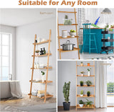 Bamboo 5-Tier Ladder Shelf - With Raised Baffle Design, Ideal for Living Room Display - Perfect Storage Solution for Home Decor Enthusiasts