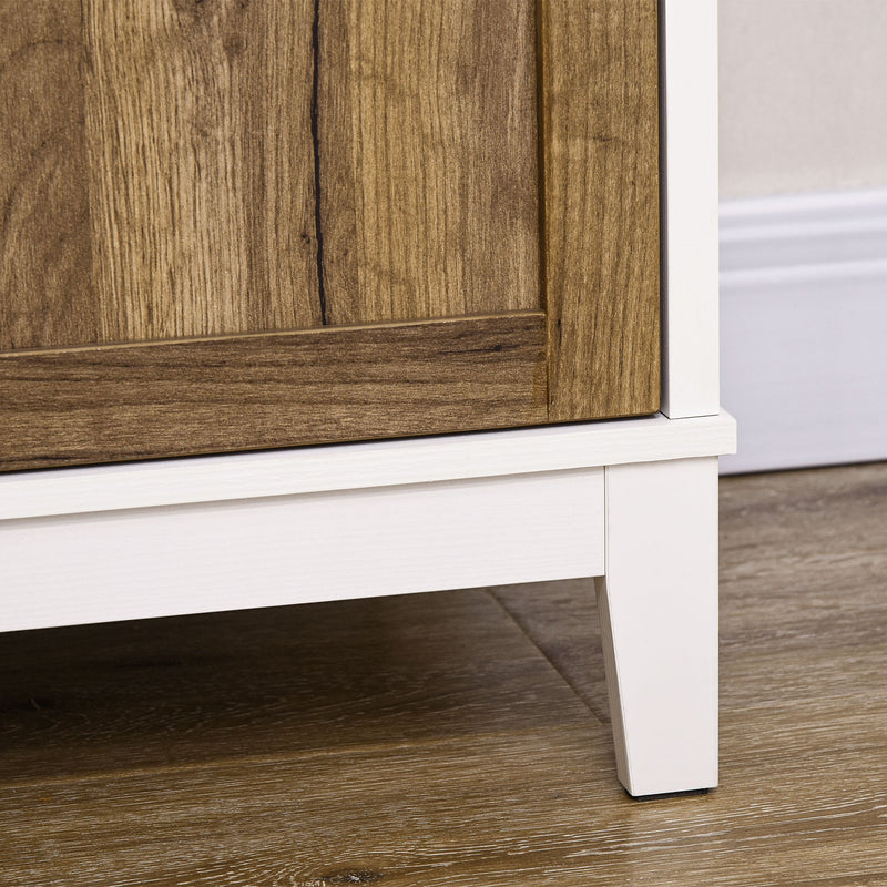 Farmhouse-Style Sideboard - Double-Door Storage Cupboard with Shelves in Dark Grey - Elegant Organization for Dining and Living Areas