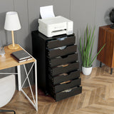 Vinsetto Vertical Filing Cabinet, 7-drawer File Cabinet, Mobile Office Cabinet on Wheels for Study, Home Office, Black | Aosom UK