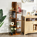 Wooden Bookshelf 7-Tier - 8 Open Well-Arranged Shelves in Brown Color - Perfect for Booklovers and Home Organization Solutions