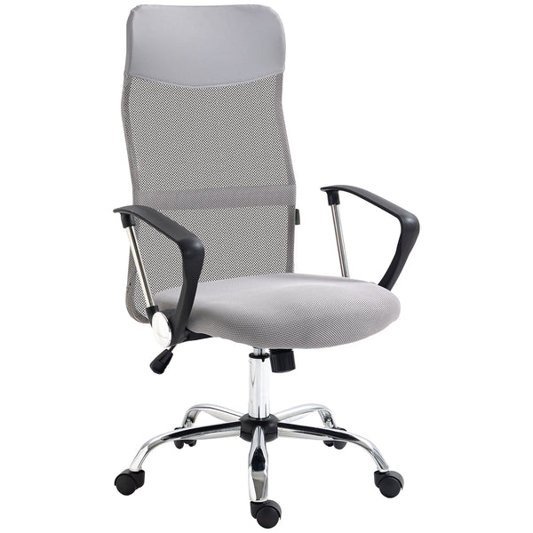Ergonomic Mesh Office Chair with Adjustable Height and Tilt - Light Grey Comfort Seating Solution - Ideal for Home and Office Use
