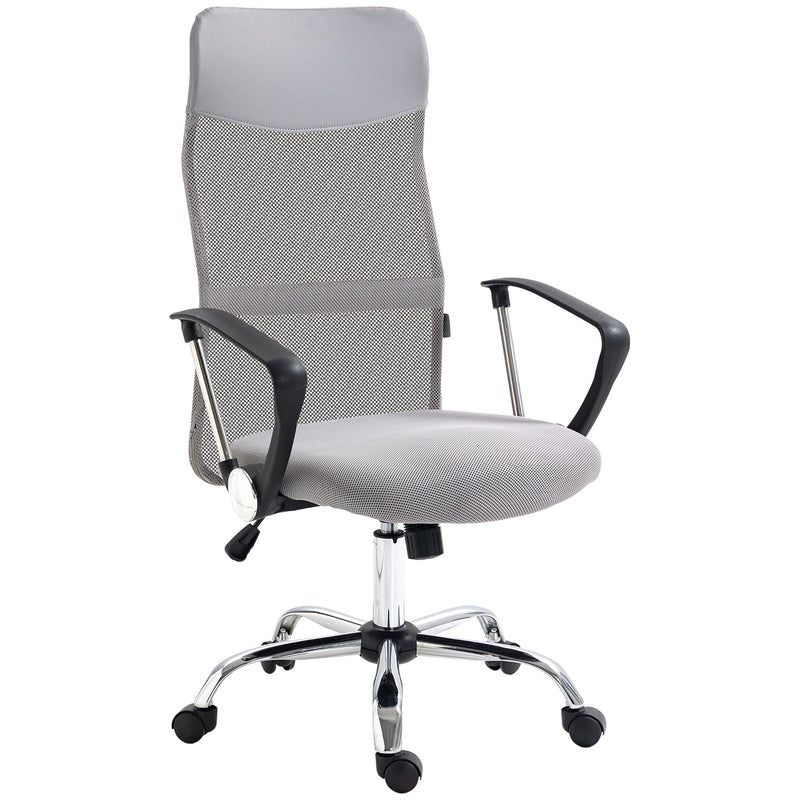 Ergonomic Mesh Office Chair with Adjustable Height and Tilt - Light Grey Comfort Seating Solution - Ideal for Home and Office Use
